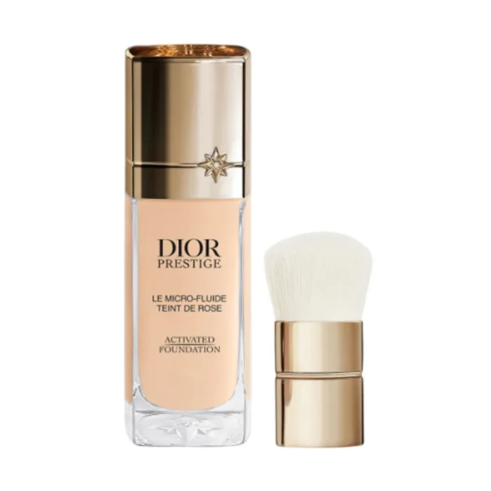 Set Kem Nền + Cọ Trang Điểm Dior Prestige Le Micro-Fluide Teint De Rose Tone 1N