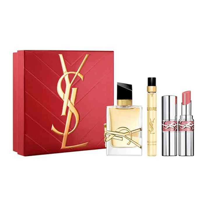 Set Nước Hoa Nữ Yves Saint Laurent YSL Libre EDP 90ml + 10ml Và Son Mini Loveshine 44b Nude Lavallière) 3 Món