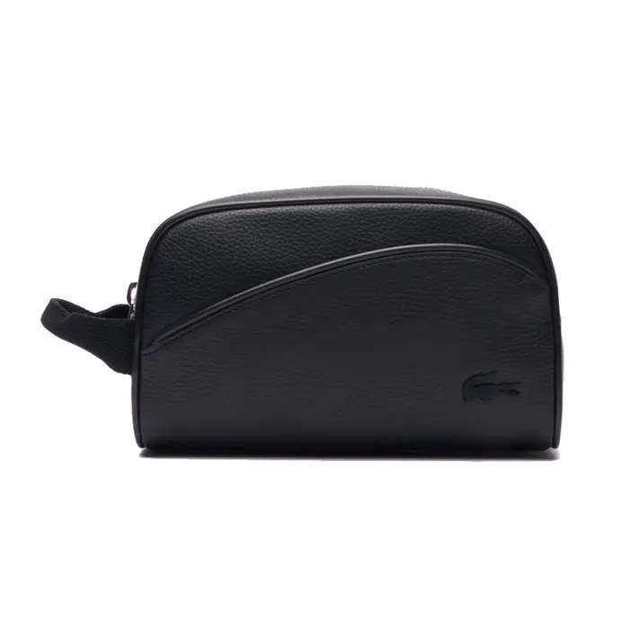 Túi Cầm Tay Nam Lacoste Angy Grain Leather Toiletry Bag NH4560-000 Black Màu Đen
