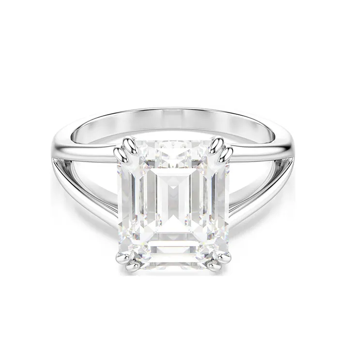 Nhẫn Nữ Swarovski Stilla Ring Octagon Cut, White, Silver-Tone Finish 5717878 Màu Trắng Size 52