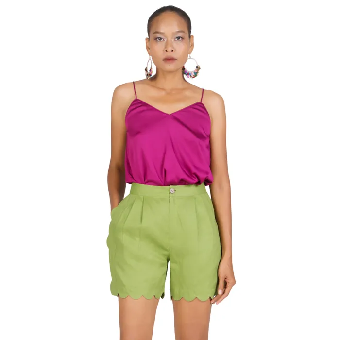 Quần Short Nữ F2 Fashion & Freedom New Linen New Horizon QS62-XC-L-0322 Màu Xanh Cốm Size L