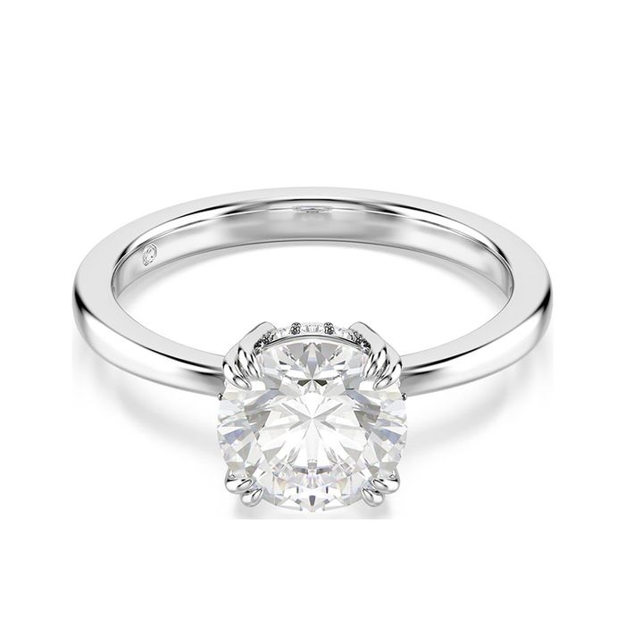 Nhẫn Nữ Swarovski Stilla Cocktail Ring Round Cut White Silver Tone Finish 5717939 Màu Trắng Bạc Size 55