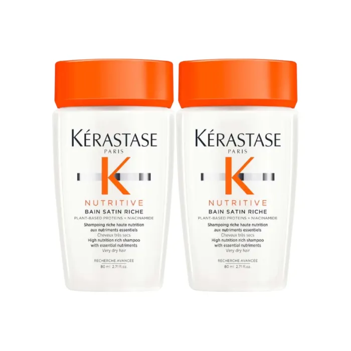 Combo Dầu Gội Chăm Sóc Tóc Khô Xơ, Chẻ Ngọn Kérastase Nutritive Bain Satin Riche (2 x 80ml)