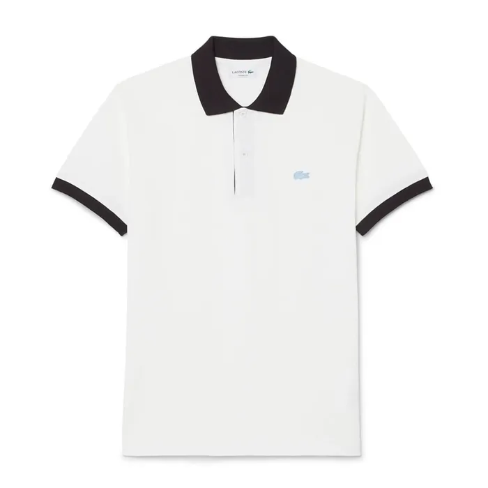 Áo Polo Nam Lacoste Classic Fit Contrast Rib PH2017 - 1I9 Màu Trắng Đen Size 4