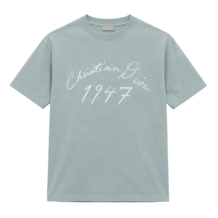 Áo Phông Nam Dior Bleu 1947 493J696G0554 Tshirt Màu Xanh Nhạt Size XS