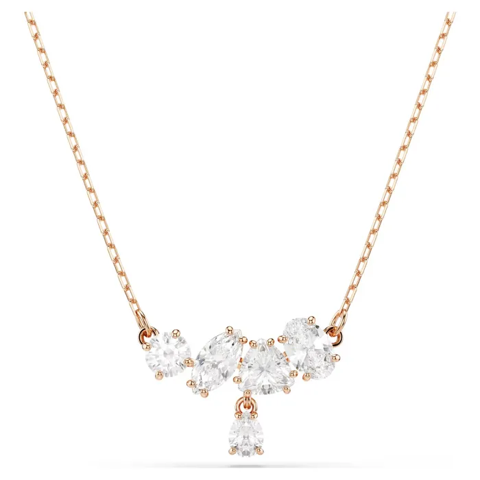 Dây Chuyền Nữ Swarovski Mesmera Necklace Mixed Cuts, White, 18K Rose Gold Finish 5747996 Màu Vàng Hồng