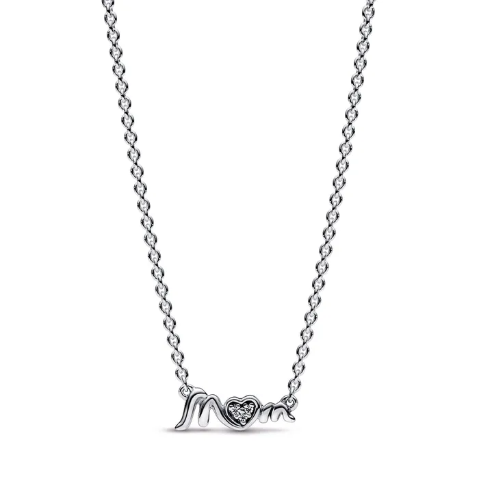 Dây Chuyền Nữ Pandora Sparkling Mum Pavé Collier Necklace 392589C01 Màu Bạc