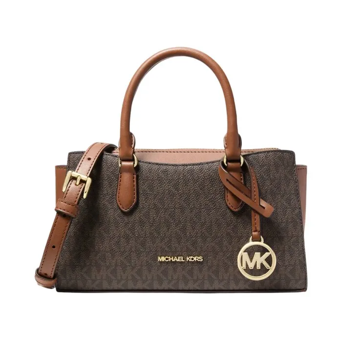 Túi Đeo Chéo Nữ Michael Kors MK Arden Small Signature Logo Messenger Bag 35S6G4XM1B Màu Nâu Tối