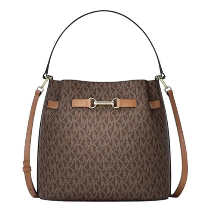 Túi Đeo Chéo Michael Kors MK Carson Medium Signature Logo Convertible Bucket 35R6G2ZS6B Màu Nâu