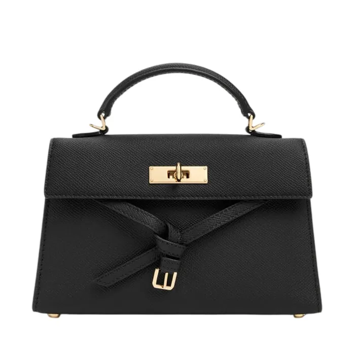 Túi Xách Tay Nữ Charles & Keith CNK Tricha Knotted Belt Top Handle Bag CK2-50701691 Black Màu Đen