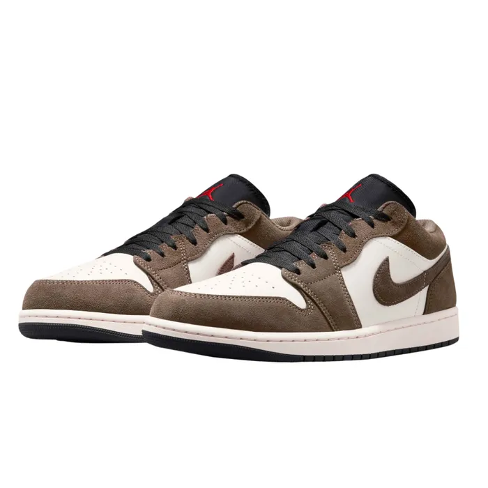 Giày Thể Thao Nam Nike Air Jordan 1 Low 553558-200 Màu Nâu Trắng Size 43